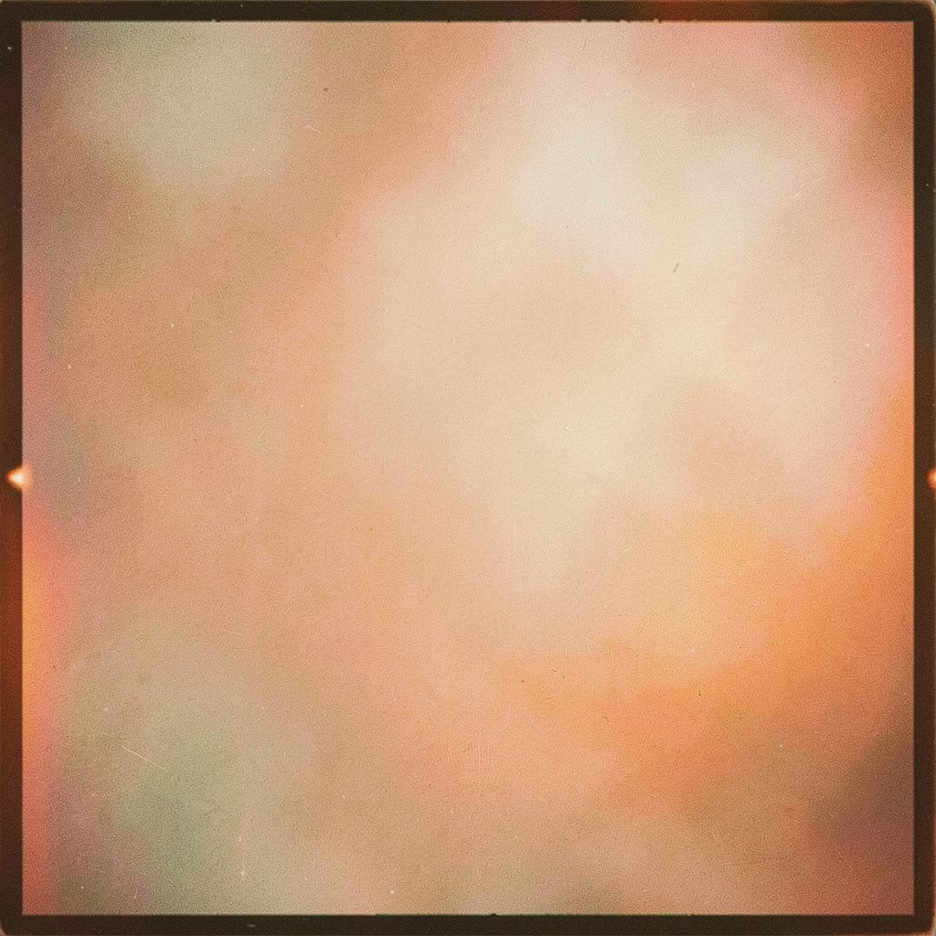 A moody analog film photograph of a vintage record turntable arm resting on a spinning vinyl disc, lit in warm amber tones with visible grain